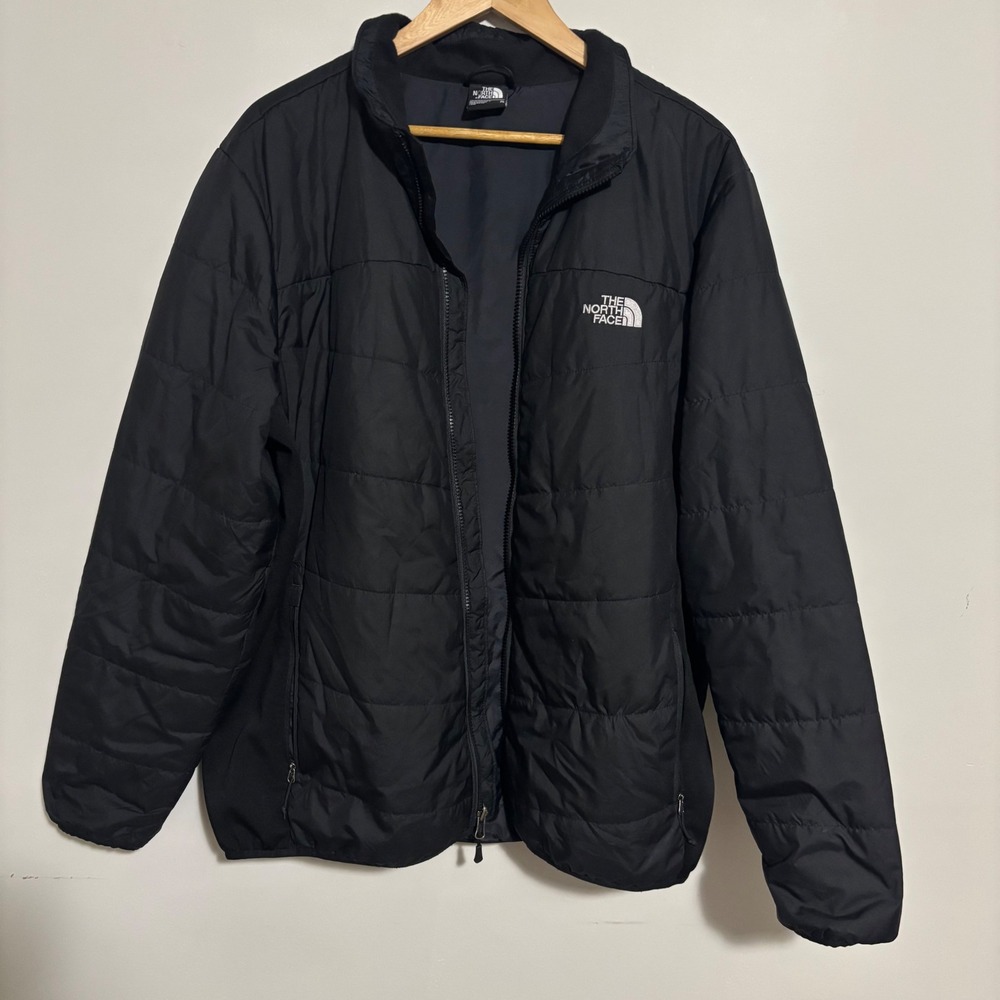 The North Face Mens XL Black Puffer Jacket Full Zip Quilted Insulated Coat